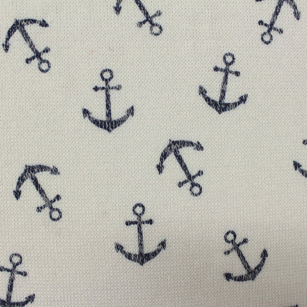 Navy Anchors Chunky Knit, Poly-Viscose, 120 gsm