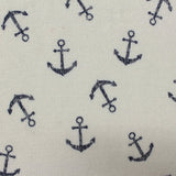Navy Anchors Chunky Knit, Poly-Viscose