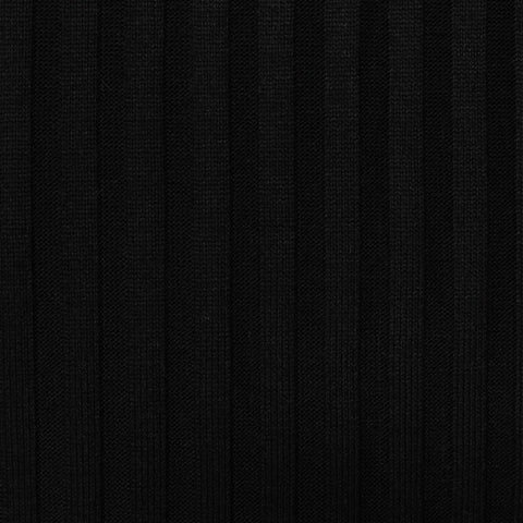 Polyester Viscose Stretch Rib Knit Fabric, 255 gsm, 165 cm — Black