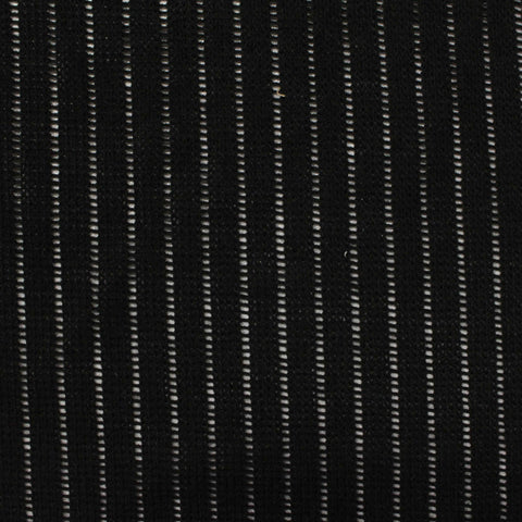 White Vertical-Stripe Rib Knit, Poly-Viscose