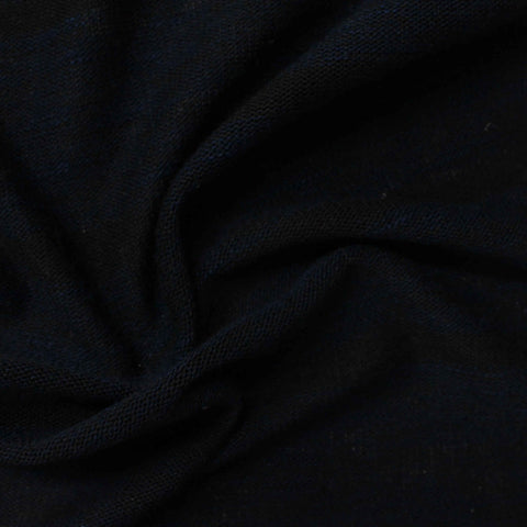 Slub Polyester Viscose Stretch Chunky Knit Fabric, 235 gsm, 160 cm — Navy