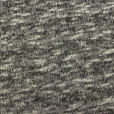 Black Heathered-Marl Chunky Knit, Poly-Viscose, 230 gsm