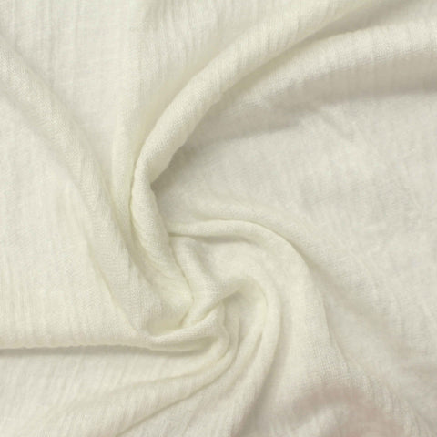 Jacquard Viscose Polyester Chunky Knit Fabric, 135 gsm, 150 cm — White
