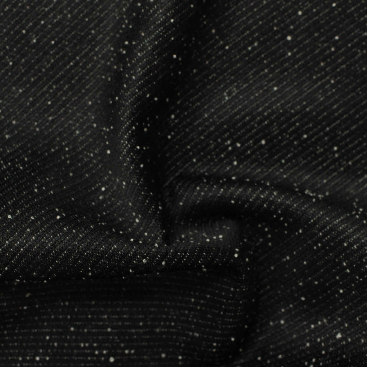 Black Flecks Chunky Knit, Viscose-Poly