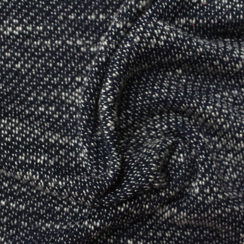 Navy Marl Chunky Knit, Poly-Viscose, 187 gsm