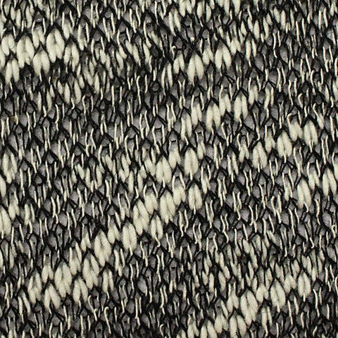Jacquard Slub Cotton Polyester Chunky Knit Fabric, 175 gsm, 160 cm — Black