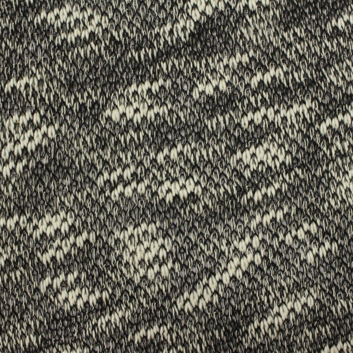 Jacquard Slub Cotton Polyester Chunky Knit Fabric, 175 gsm, 160 cm — Black