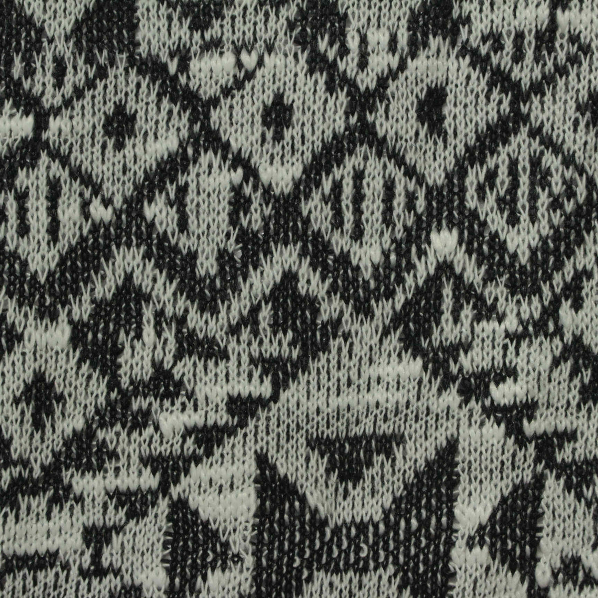 Black Geometric Chunky Knit, Poly-Viscose, 220 gsm