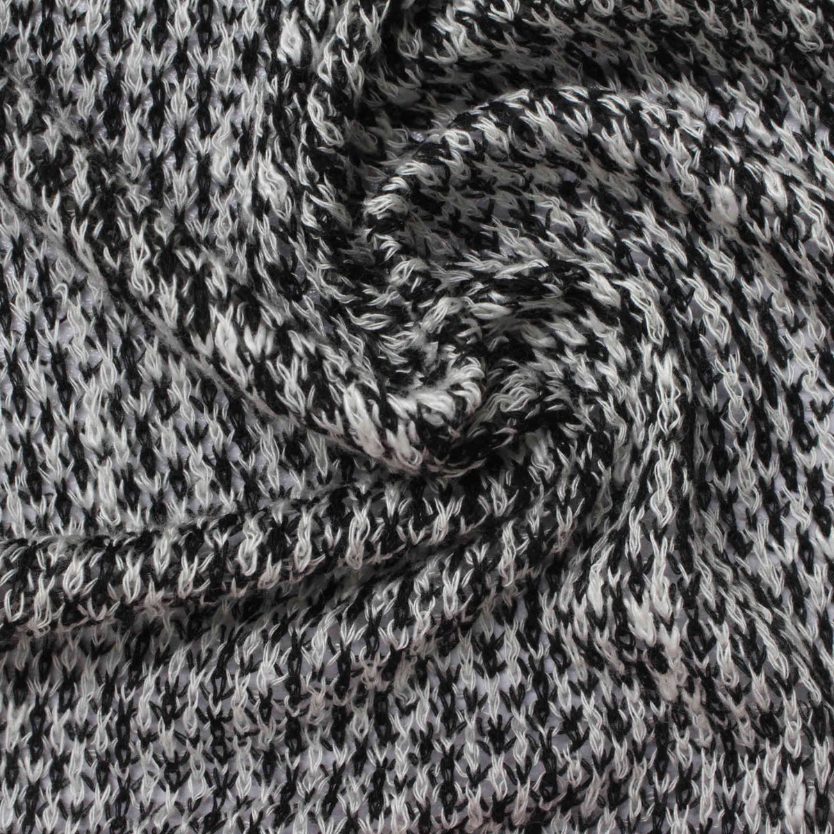 Black Marl Chunky Knit, Poly-Viscose, 125 gsm