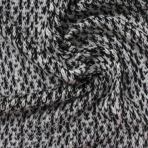 Black Marl Chunky Knit, Poly-Viscose, 125 gsm