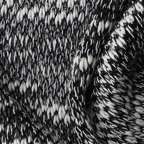 Black Marl Chunky Knit, Cotton-Poly, 170 gsm