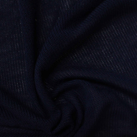 Polyester Viscose Chunky Knit Fabric, 184 gsm, 150 cm — Navy