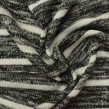 Black Horizontal-Stripe Chunky Knit, Poly-Viscose