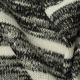 Black Horizontal-Stripe Chunky Knit, Poly-Viscose — texture