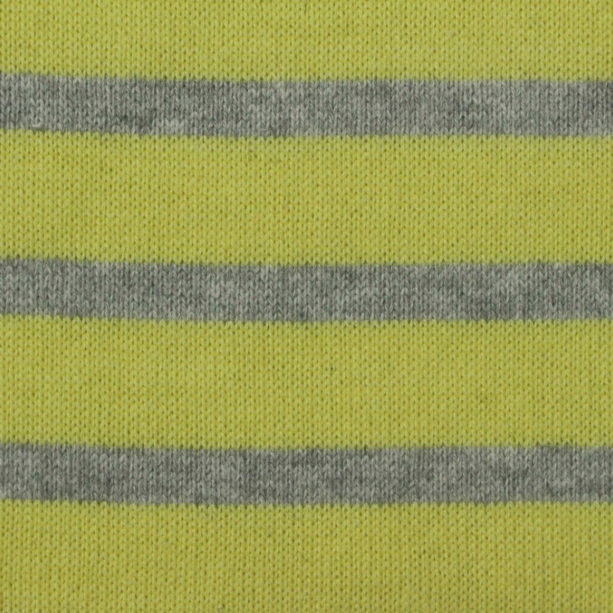 Yellow-Green Horizontal-Stripe Chunky Knit, Cotton