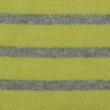 Yellow-Green Horizontal-Stripe Chunky Knit, Cotton