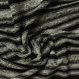 Black Stripes Chunky Knit, Poly-Viscose