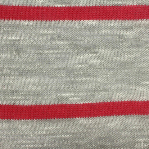 Red Horizontal-Stripe Chunky Knit, Poly-Viscose