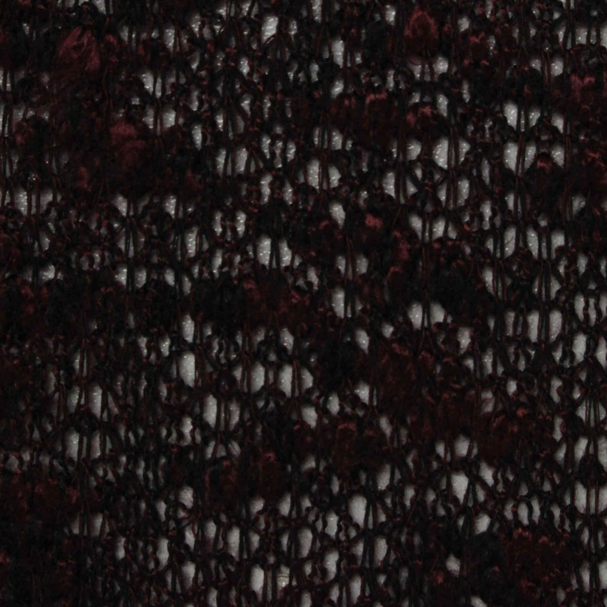 Dark Red Textured Chunky Knit, Viscose-Poly