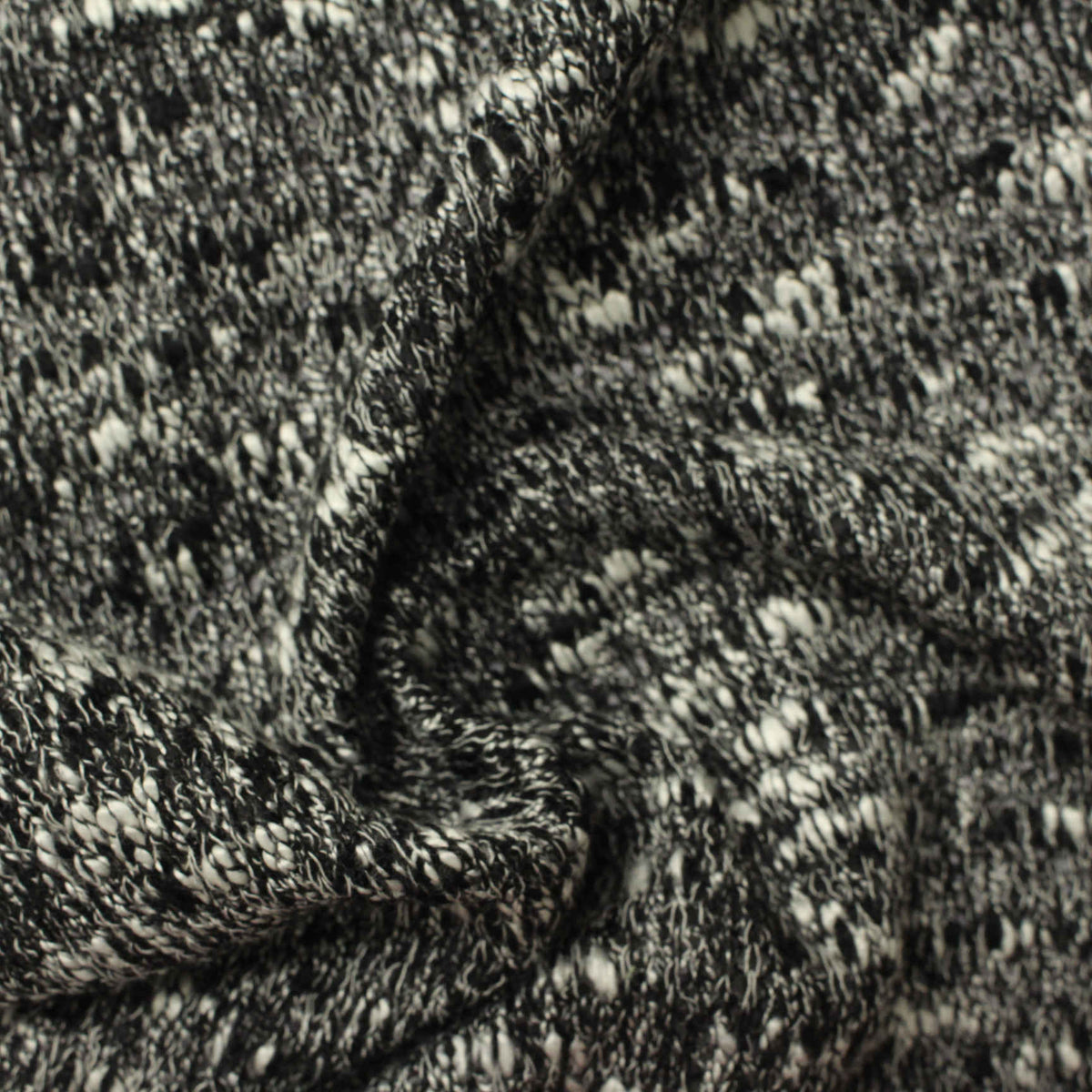 Black Marl Chunky Knit, Viscose-Poly, 348 gsm