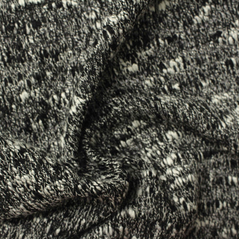Black Marl Chunky Knit, Viscose-Poly, 348 gsm