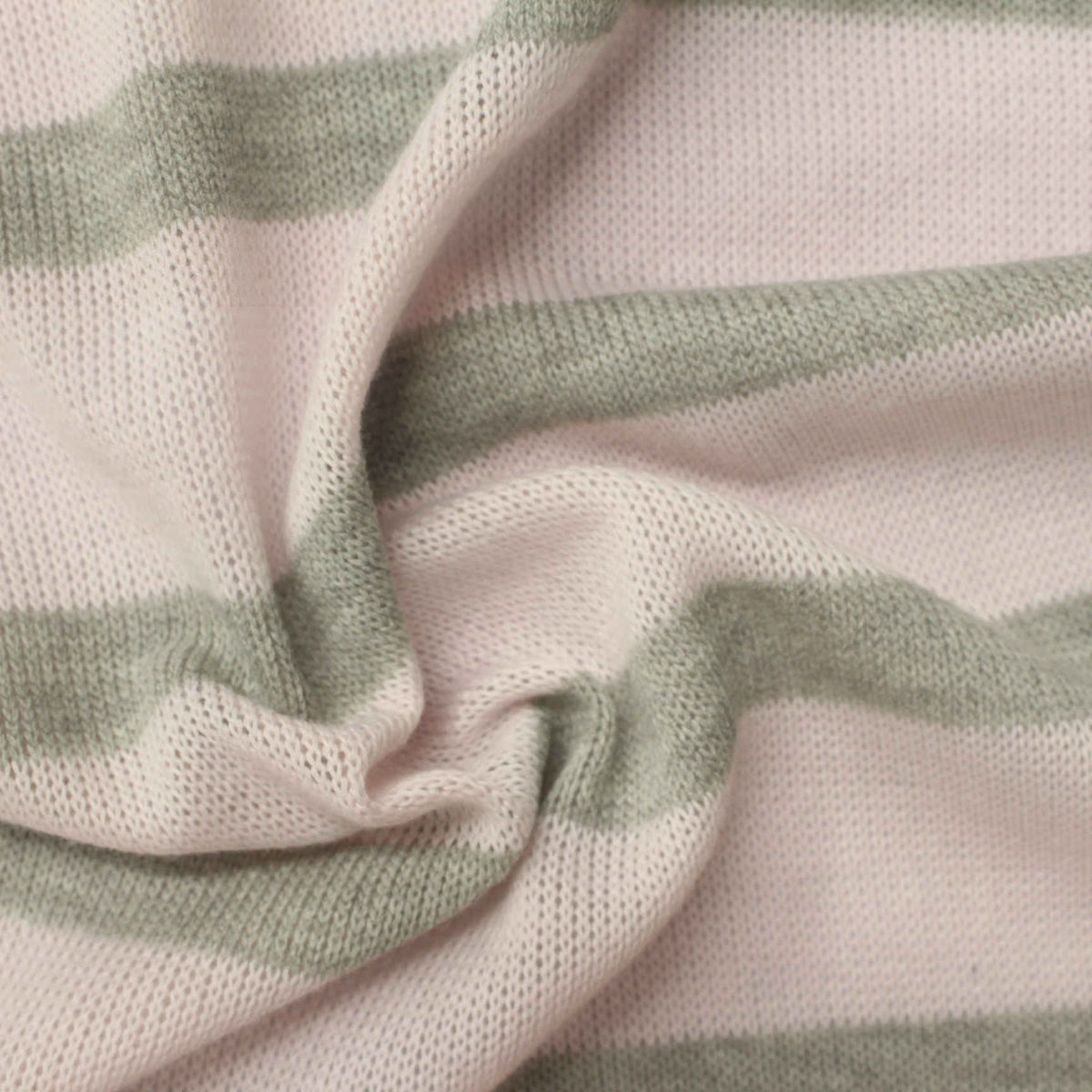 Pink Horizontal-Stripe Chunky Knit, Poly-Viscose, 190 gsm