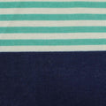 Teal Horizontal-Stripe Chunky Knit, Polyester, 182 gsm