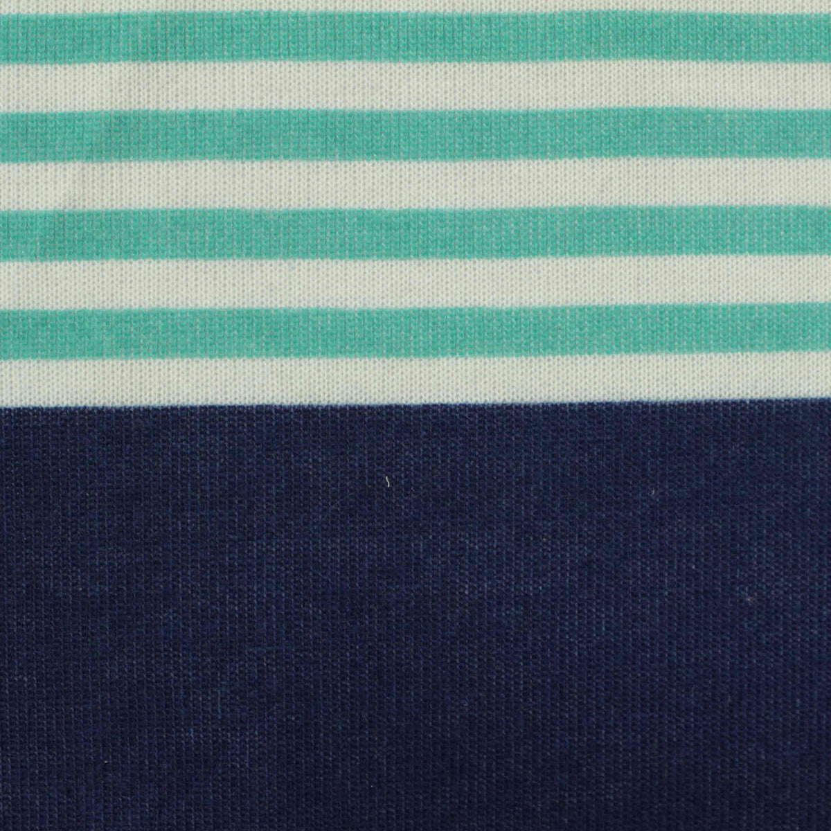 Teal Horizontal-Stripe Chunky Knit, Polyester, 182 gsm