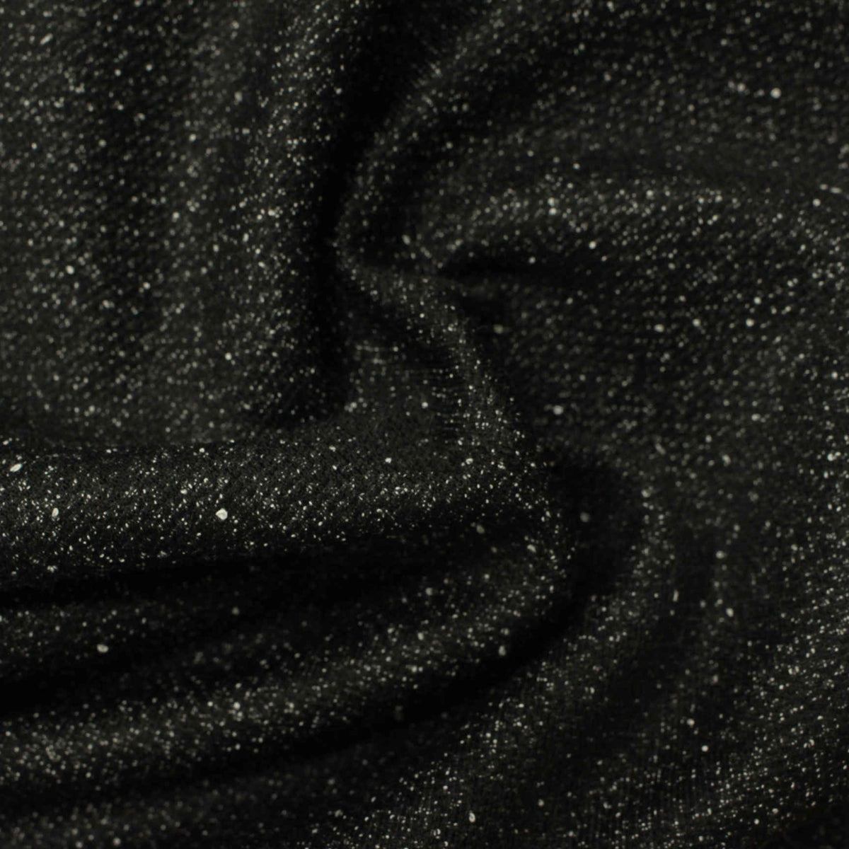 Black Marl Chunky Knit, Poly-Viscose, 265 gsm