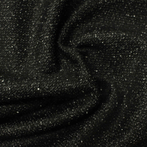 Black Marl Chunky Knit, Poly-Viscose, 265 gsm