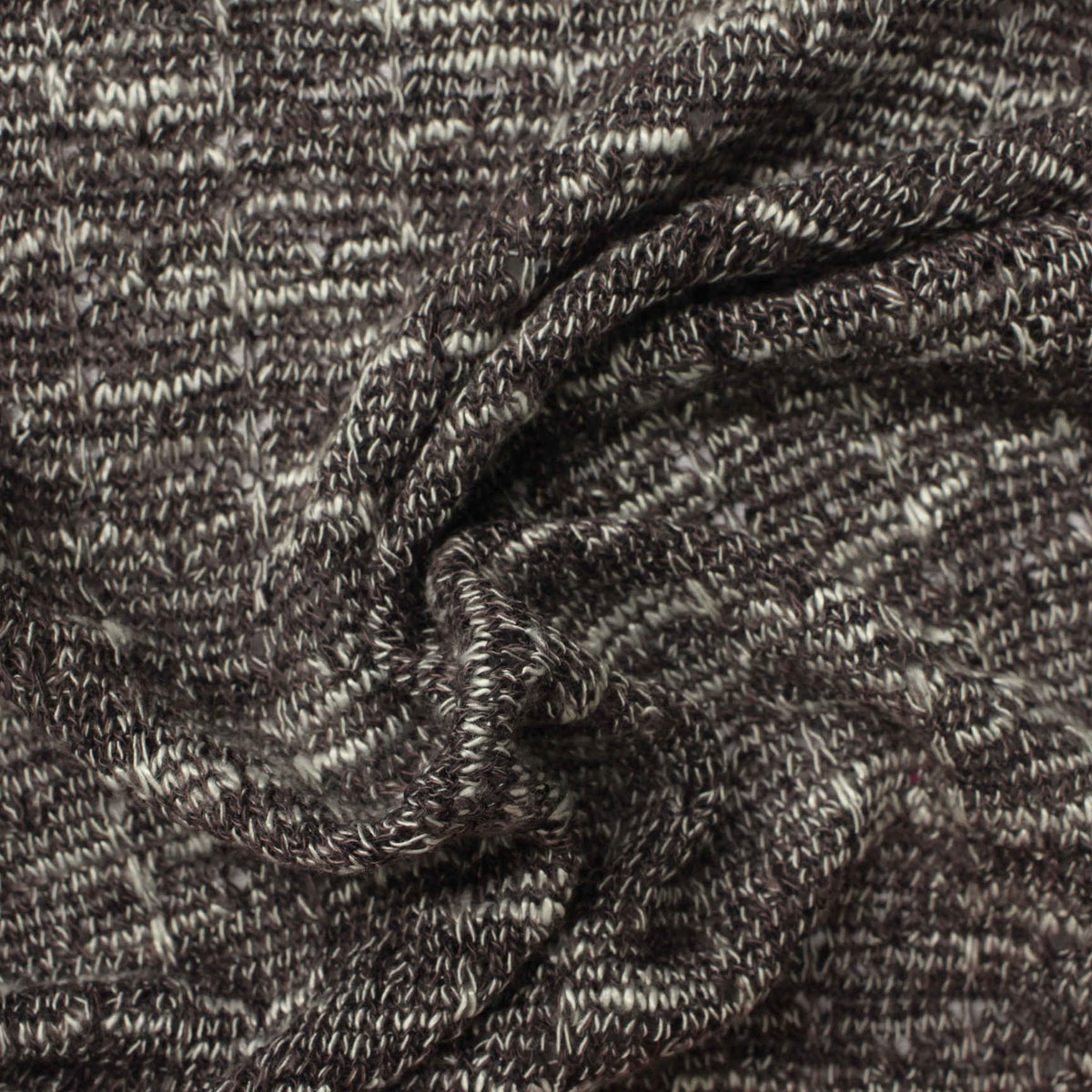 Dark Brown Marl Chunky Knit, Poly-Viscose, 230 gsm