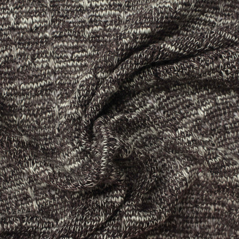Dark Brown Marl Chunky Knit, Poly-Viscose, 230 gsm