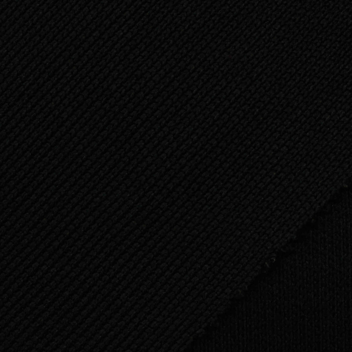 100% Polyester Rib Knit Fabric, 300 gsm, 200 cm — Black