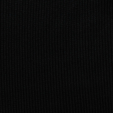 100% Polyester Rib Knit Fabric, 373 gsm, 200 cm — Black