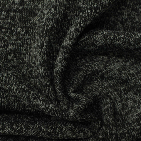 Black Heathered-Marl French Terry, Polyester