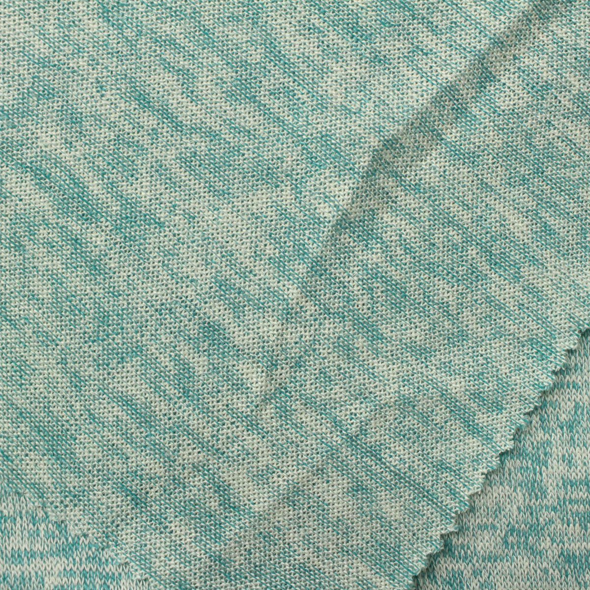 Teal Marl Chunky Knit, Viscose-Poly, 200 gsm