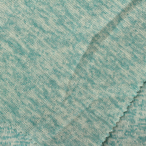 Teal Marl Chunky Knit, Viscose-Poly, 200 gsm