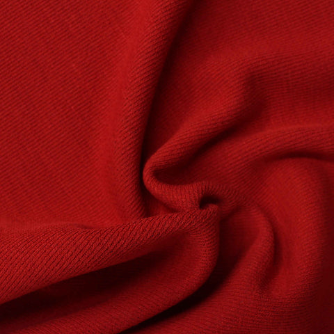 Polyester Viscose Stretch Chunky Knit Fabric, 400 gsm, 130 cm — Red