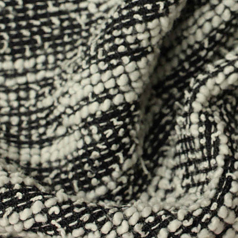 Heather Slub Polyester Cotton Interlock Knit Fabric, 210 gsm, 150 cm — Black