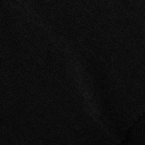 Polyester Stretch Chunky Knit Fabric, 172 gsm, 155 cm — Black