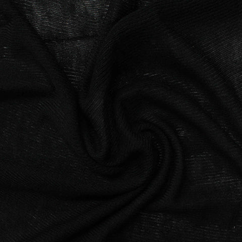 Viscose Stretch Jersey Knit Fabric, 110 gsm, 150 cm — Black