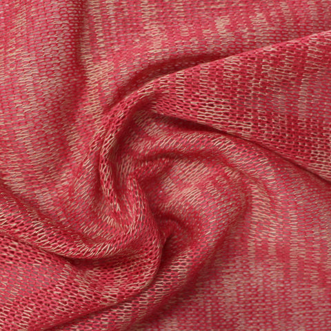 Jacquard Polyester Viscose Chunky Knit Fabric, 145 gsm, 165 cm — Red