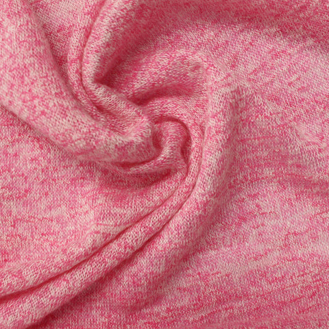 Pink Marl Chunky Knit, Viscose-Poly, 150 gsm