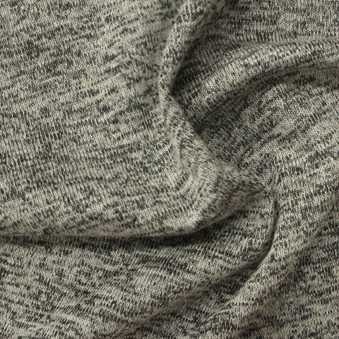 Grey Marl Chunky Knit, Poly-Viscose, 225 gsm