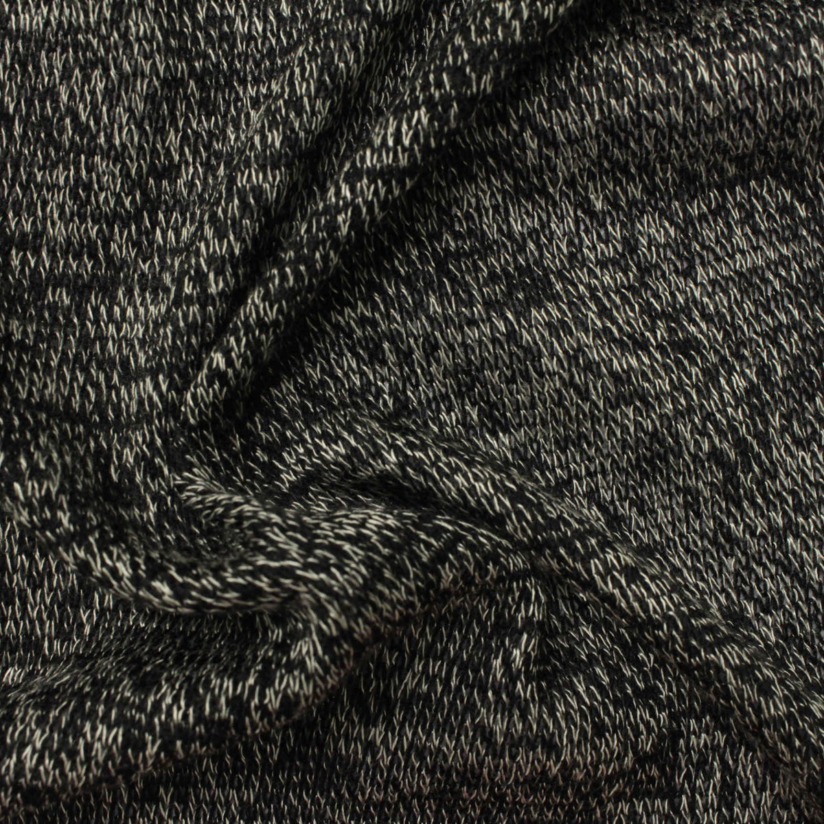 Black Marl Chunky Knit, Poly-Viscose, 140 gsm