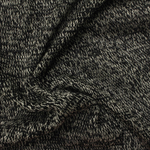 Black Marl Chunky Knit, Poly-Viscose, 140 gsm