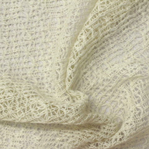 Cream Openwork Chunky Knit, Polyester, 180 gsm