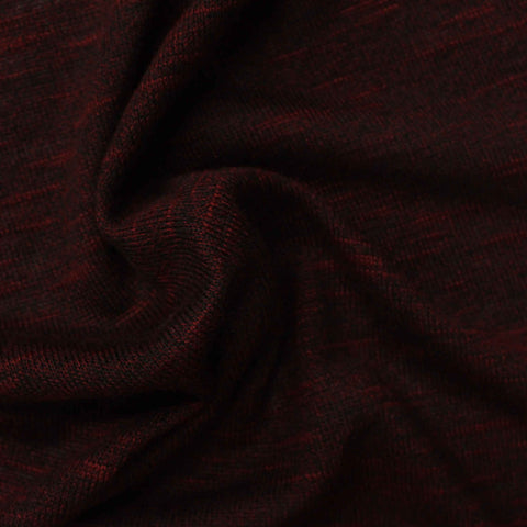 Dark Red Marl Chunky Knit, Poly-Cotton