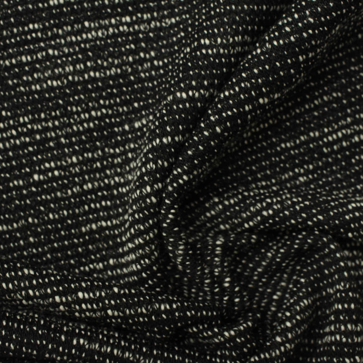 Cotton Polyester Chunky Knit Fabric, 230 gsm, 170 cm — Black