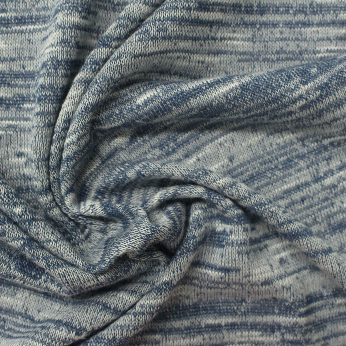 Blue Marl Chunky Knit, Viscose-Poly, 160 gsm